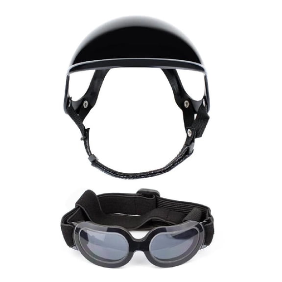 Misright Motorcycle Dog Helmets Pet Adjustable Goggles Puppy Helmets Dog Hat