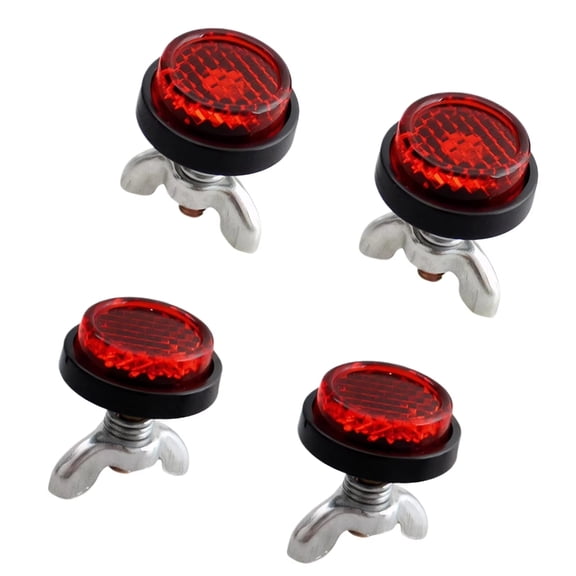 Misright Motorcycle License Plate Reflective Screws Rear Red Reflector Weatherproof