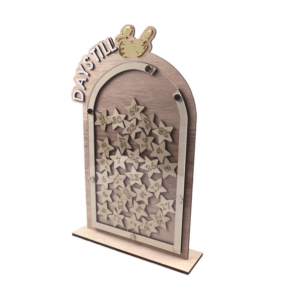 Misright Engraved Wooden Arabic Festival Reception Sign with Countdown for Home Decor
