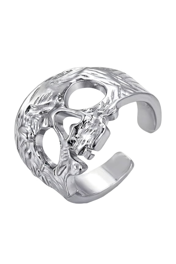 Openwork Skeleton Face Adjustable Thumb Ring Finger Accessory for Party Wear