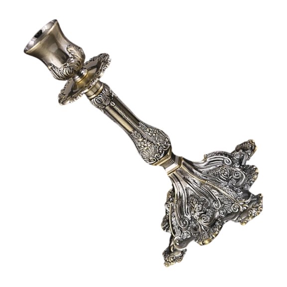 Misright Ornate European Metal Candle Holders With Engraved Pattern For Centerpieces