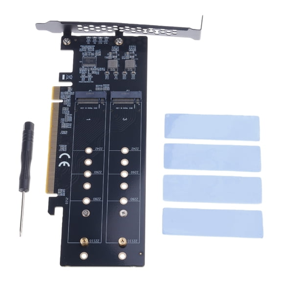 Misright PCIe Gen4 X16 Card for 64Gbps Transfer NVMe Storage Expansion Easy Installation Cooling