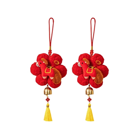 Misright Pack Of 2 Chinese New Year Plush Decoration for Entrance Living Room Spring Festival Ornaments