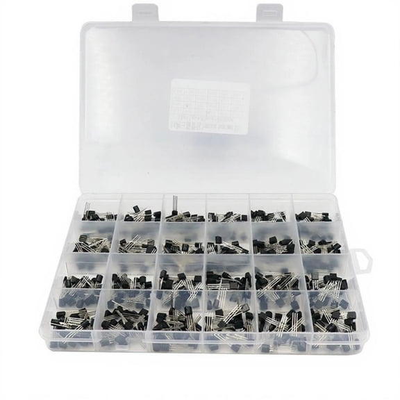 Misright Pack of 480 Assorted Transistors 24 Different Types Including Popular Models Universally Package with Storage Case