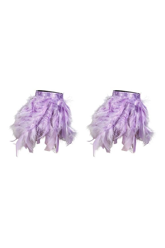 Pair Of 1 Lightweight Feather Cuffs Bracelets For Costume Parties And Event