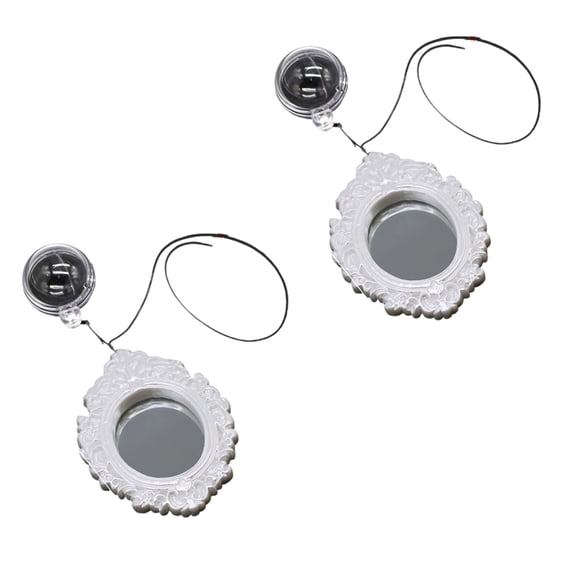 Misright Pet Fish Mirror Pair with Hanging Cups, Glass Training Set for Habitats