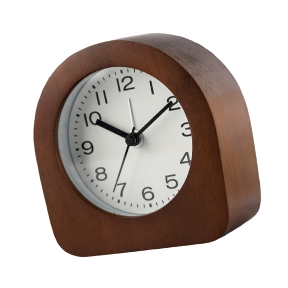 Misright Quiet Wood Analog Alarm Clock for with Night Light Battery Operated Snoozes Bedside