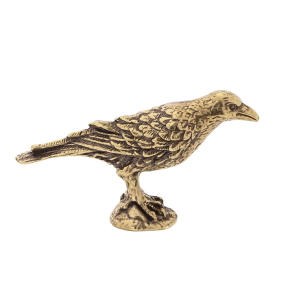 Misright Brass Animal Statues Ravens Figurine Sculptures Ornament for Bookshelf Cabinet Home Decors Tabletop Centerpieces
