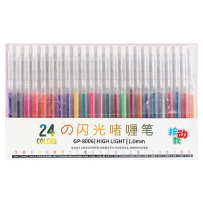 Misright Retractable Colored Gel Pen 1.0MM Tip Glittering Metallic Highlighter Pen
