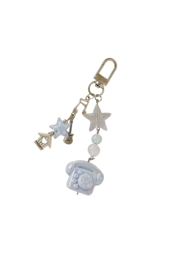 Retro Phone Shaped Resin Keychain Lightweight Vintage Phone Chain Accessory