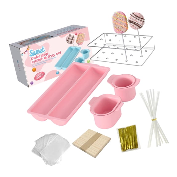 Misright Round Pastry Mold Set ABS Baking Tool Cake Ball Cutter and Pusher with Tray