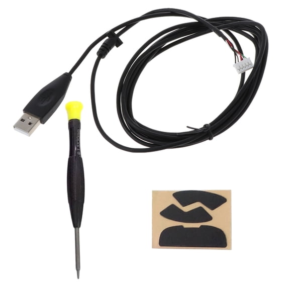 Misright Rubber Mouse Cable Metal Screwdriver Replacement Feet Pad for G300 G300S