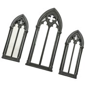 Misright Rustics Wooden Cathedral Arched Window Frame Farmhouse Wall Decor Home Living Room Art