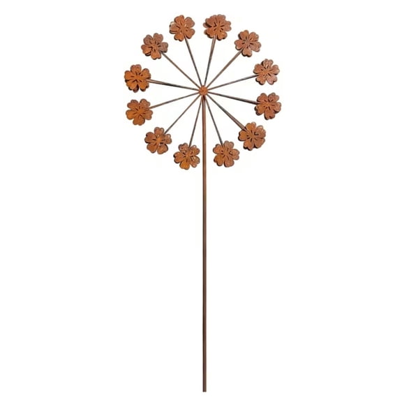 Misright Rusty Metal Flowers Garden Stakes Outdoor Decorative Plant Stakes Easy Installation