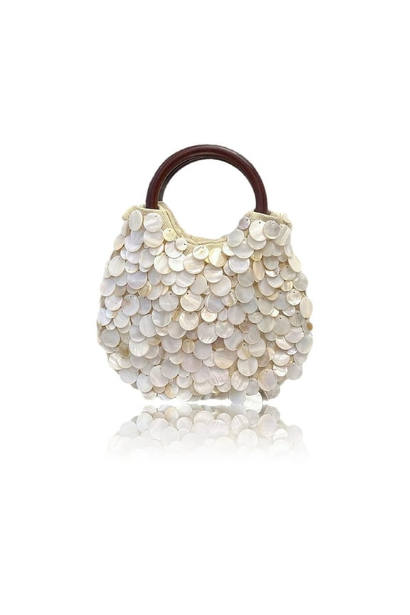Shell Beaded Hoboes Handbag Clutches Purses Handmade Top Handle Evening Bag