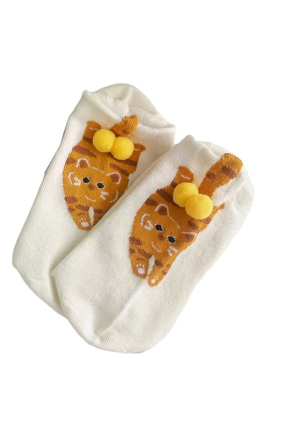 Stretchy Ankle Socks For Daily Use Abstract Cats Design Breathable Crew Socks