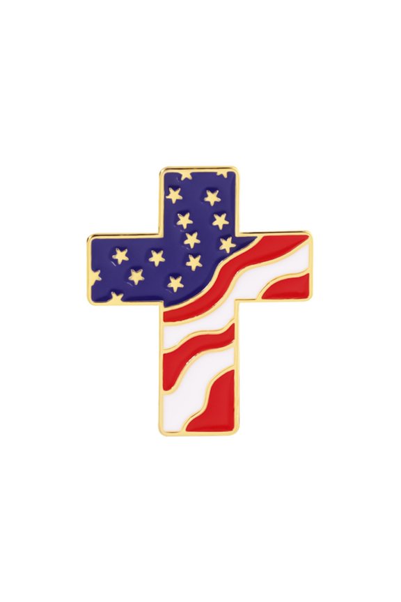 Sturdy Electroplated Alloy Flag Theme Crosses Brooch In 8 Color Options
