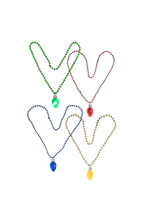 Sturdy Plastic Christmas Tree Ornament LED Bulb Pendant Bead Necklace