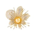 thumbnail image 1 of Misright Stylish Floral Crystal Pearls Brooch Dainty Alloy Pin For Dress Scarf Gift, 1 of 8