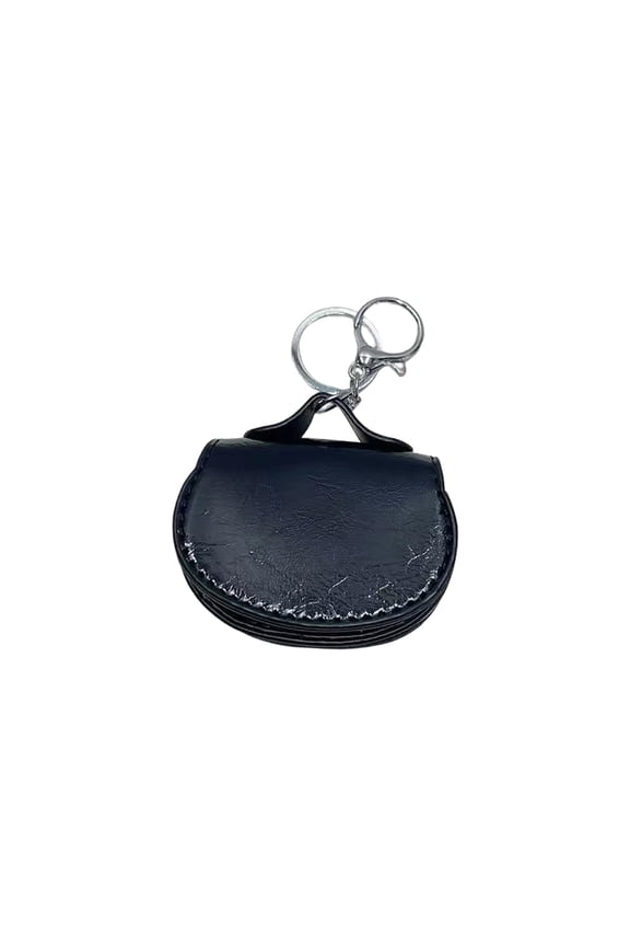 Stylish Mini Keychain Bag Made Of Soft Leather With Secure Metal Hook