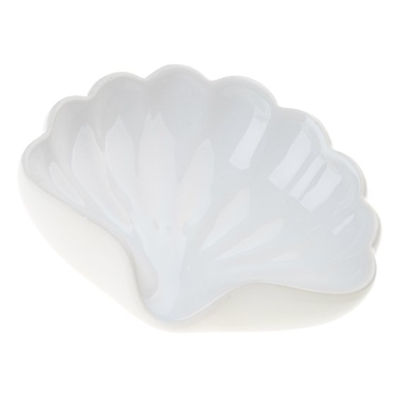 Misright Stylish Shell Soap Holder Smooth Ceramic Construction Slanted Drying Rack