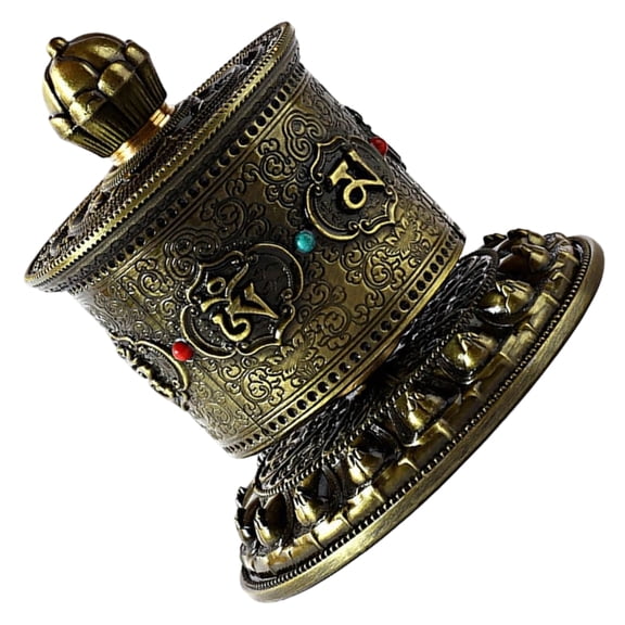 Misright Tibetan Prayer Wheel Hand Craving Om Mani Padme Hum Table Prayer Wheel Gift
