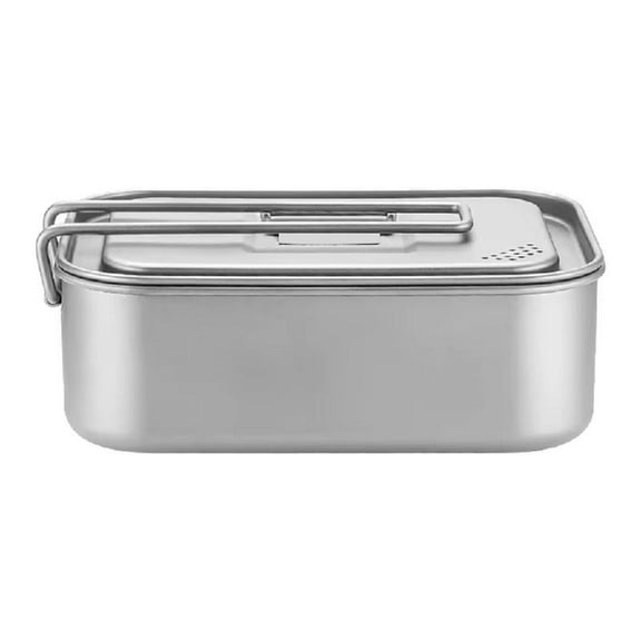 Misright Titaniums Camping Tableware 800ml Spacious Lunch Container Food Storage Box