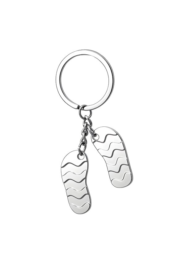Trendy Beach Themed Key Chain Miniature Sandal Design For Keys Or Purse