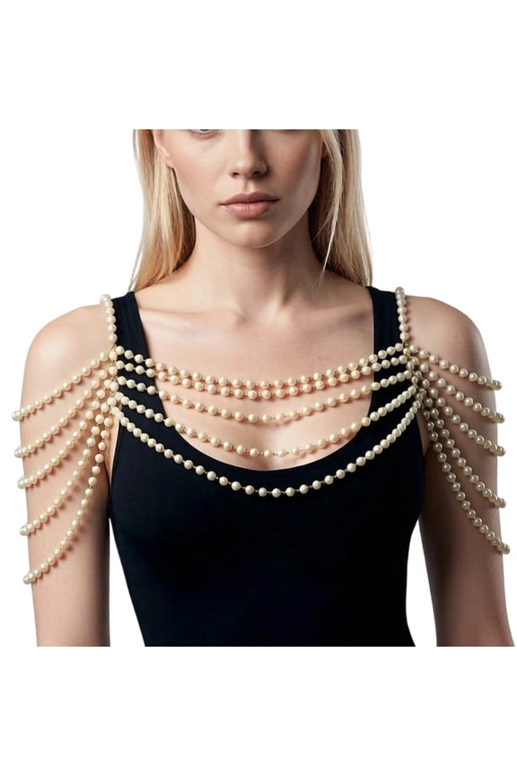 Trendy Geometric Round Beads Body Accessory Shoulder Chain Body Jewelry