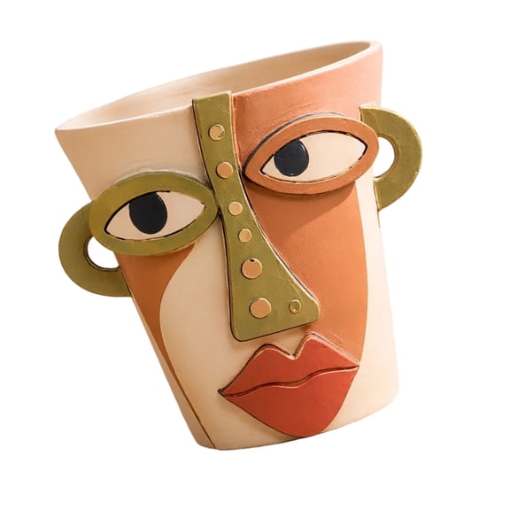Misright Unique Design Planter Pot With Abstract Face Flower Pot For Various Plant