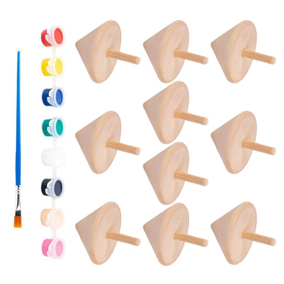 Misright Unpainted Wood Gyroscope Top For Painting And Crafting With Children home