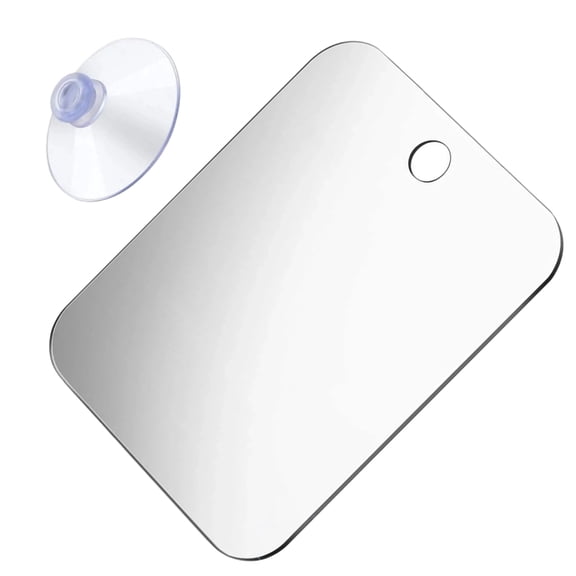 Misright Wall Mounted Acrylic Mirror with Suction Cup Light Weight Shaving Mirror