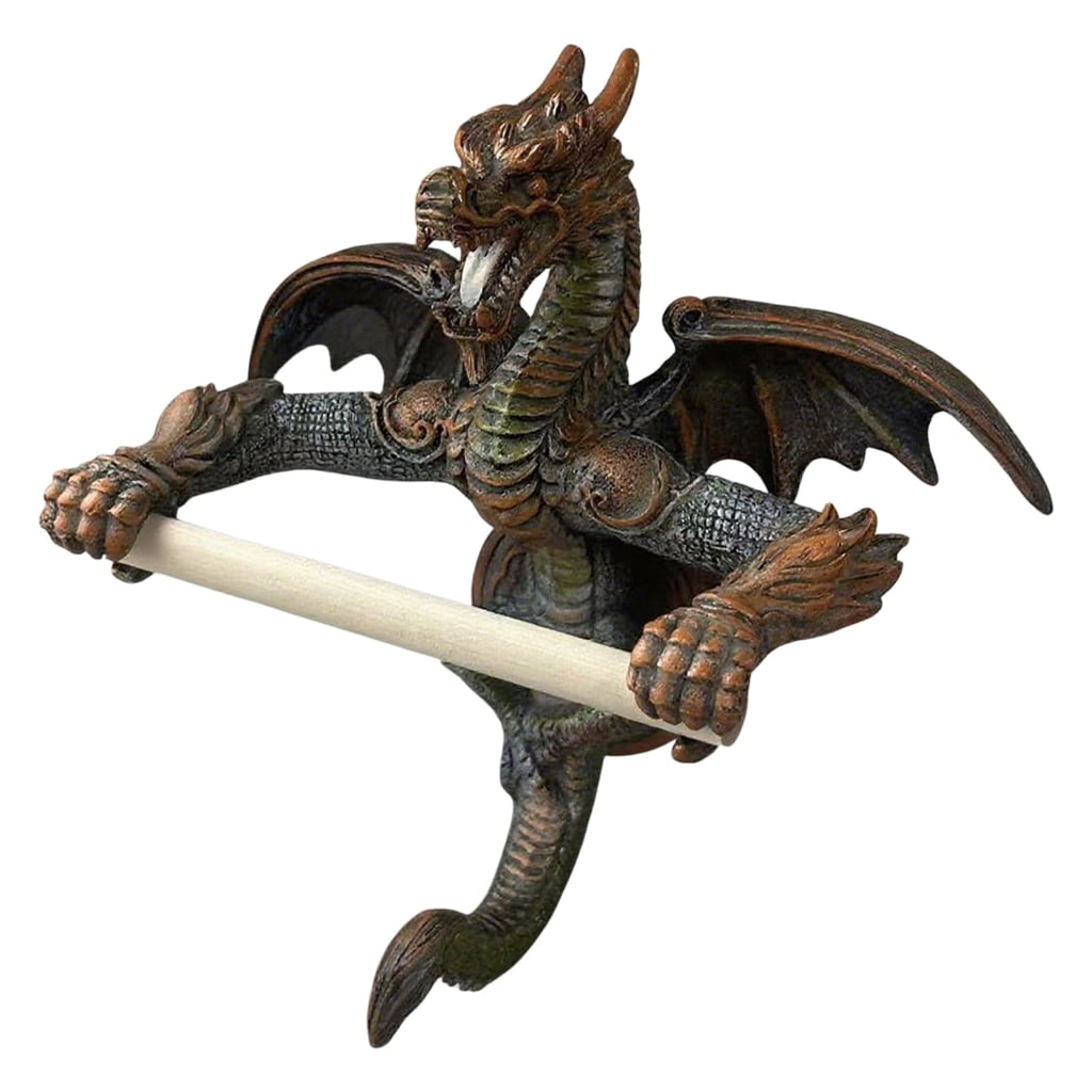 Misright Wall Mounted Tissue Roll Holder Unique Dragon Toilet Paper Roll Holder