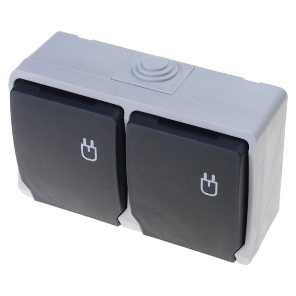 Misright Waterproof 2 Way Surfaces Mounted Outdoor Socket For Garden Patios Workshop