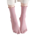 thumbnail image 1 of Misright Womens Ruffle Embellished Toe Socks Wicking Comfortable Appropriate Toe Socks for Activity, 1 of 20
