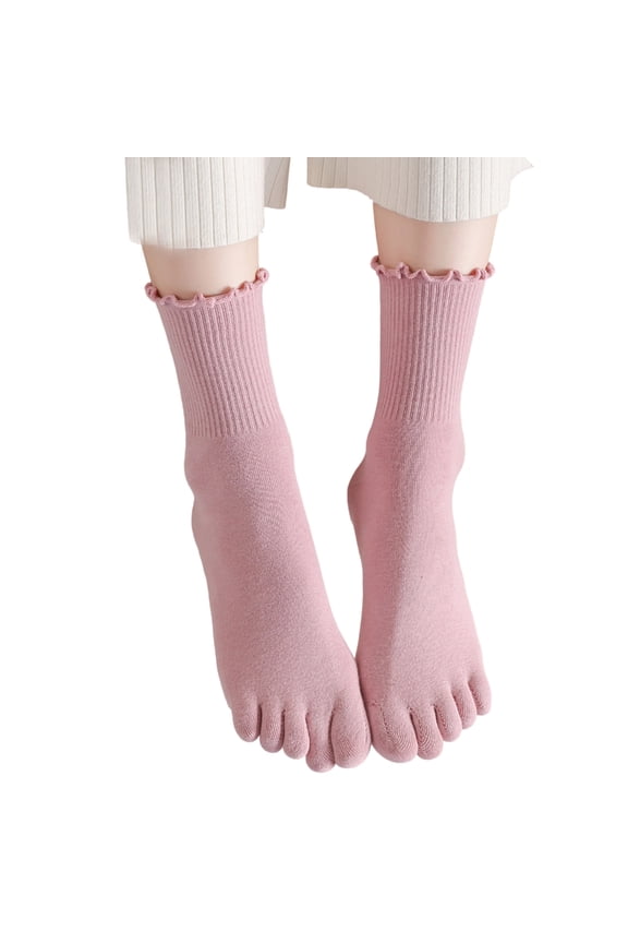 Womens Ruffle Embellished Toe Socks Wicking Comfortable Appropriate Toe Socks for Activity