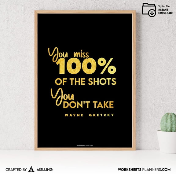 Miss 100% Of The Shots Wall Art Print, Unframed Paper Poster 8x10in