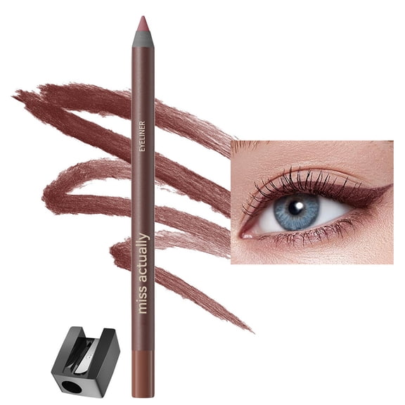 Miss Actually Eyeliner Pencil – Waterproof Smudge-Proof Eye Liner, Creamy High-Pigment Formula for Mature Women, Includes Sharpener