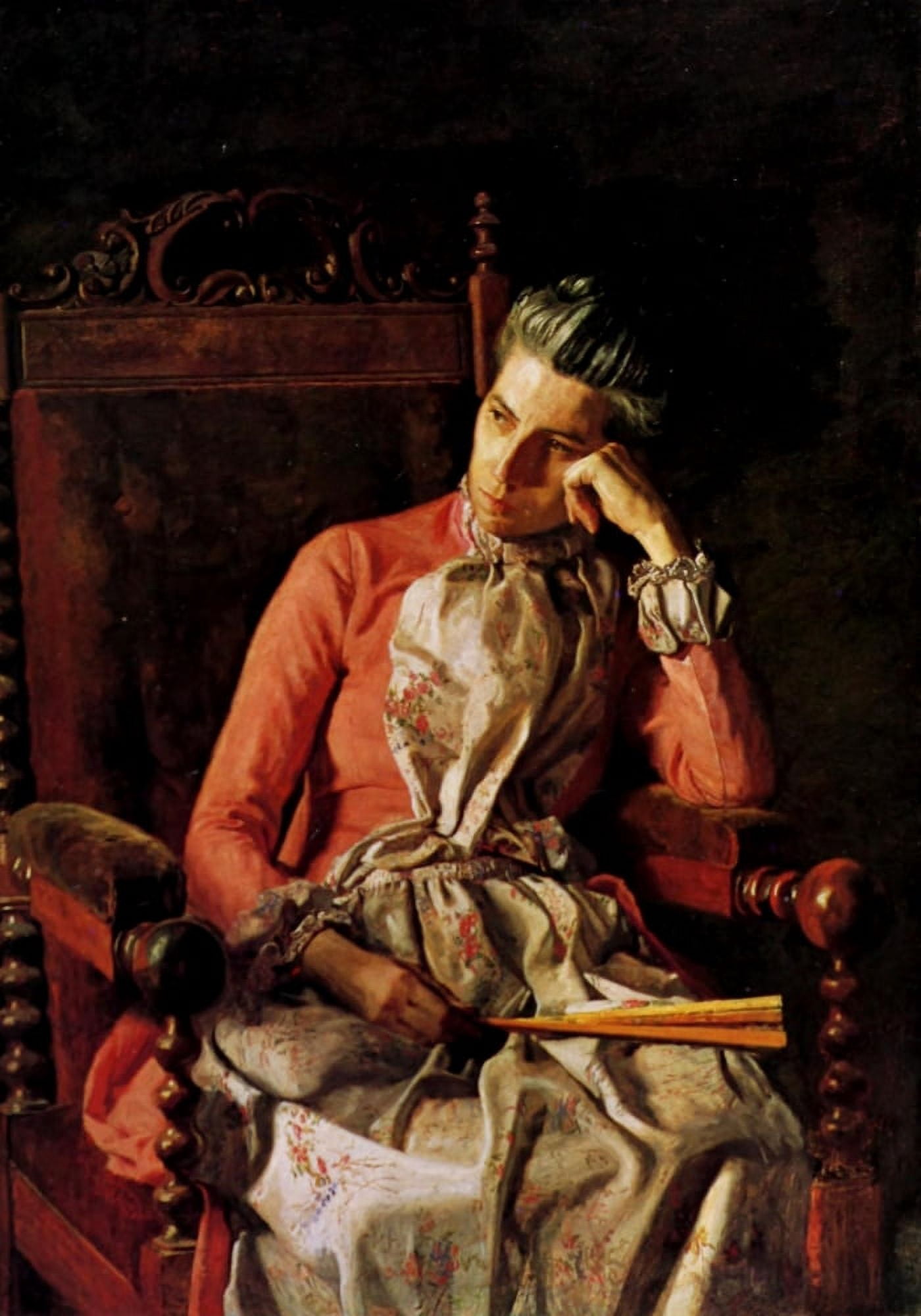 Miss Amelia C Van Buren c1889-91 Canvas Art - Thomas Eakins (24 x 36)