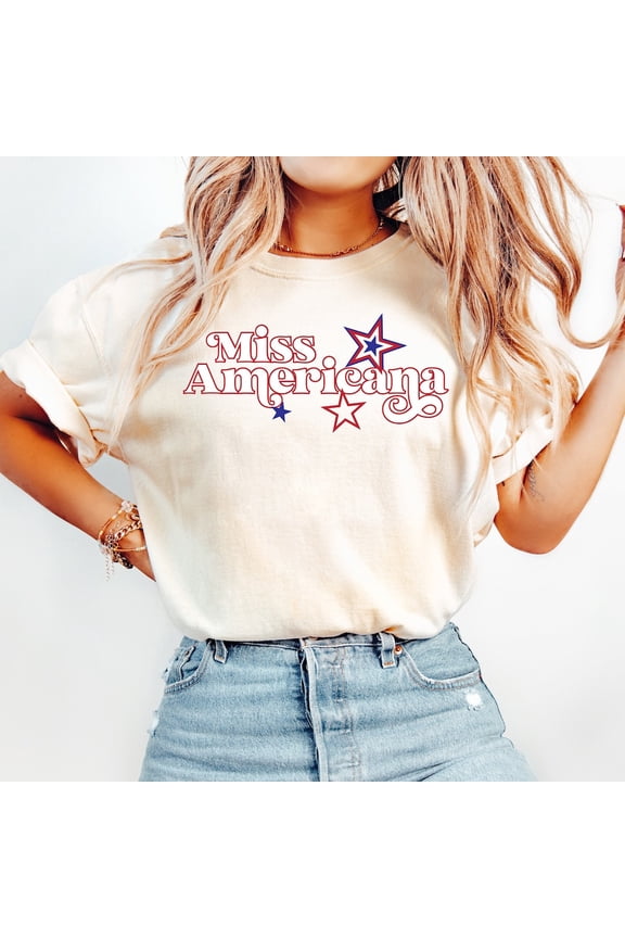 Miss Americana, Gift For Her, Fourth Of July Shirt, Lover Era, Oversized Trendy Tee, Preppy Shirt, Patriotic Tshirt S-5XL Birthday Gifts; For Men & Women