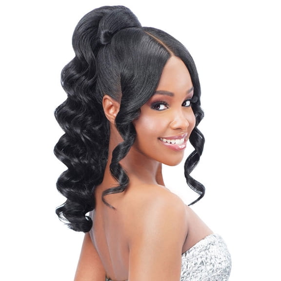 Zury Sis Miss Bang Pony Lace Part Drawstring - Sofia | Bang Style Ponytail with Natural Lace Part
