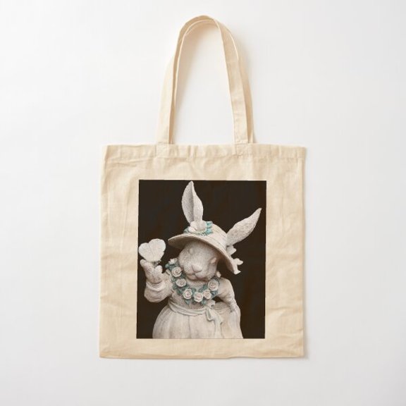 Miss Bunny Canvas Tote Bags, Reusable Shopping Bag