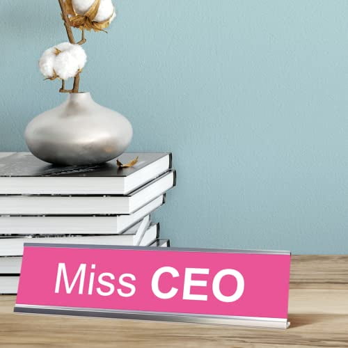 Miss CEO Silver Frame Desk Sign (2 x 8