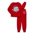 thumbnail image 1 of Miss Chievous Girls Faux Shearling Christmas Sweatshirt and Joggers Set, 2-Pieces, Sizes 4-16, 1 of 3