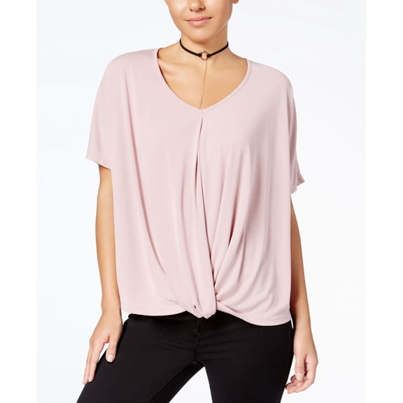 Miss Chievous Juniors Deep V Twisted Top Blushing Mauve M