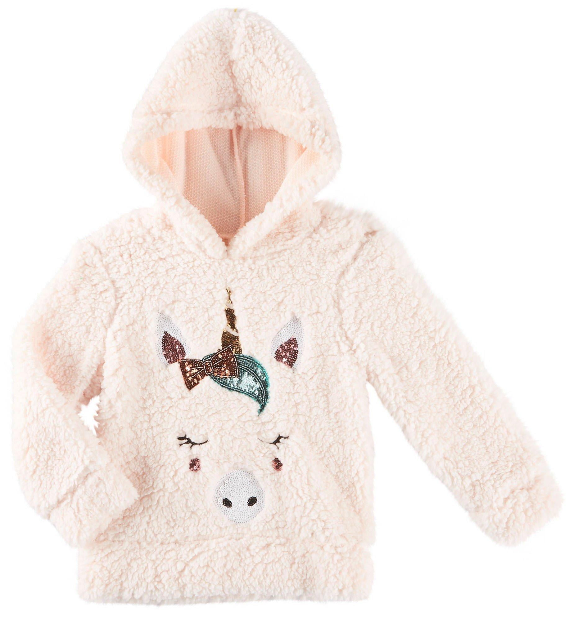 Miss Chievous Sequin Critter Plush Sherpa Hoodie (Little Girls \u0026 Big Girls)  - Walmart.com