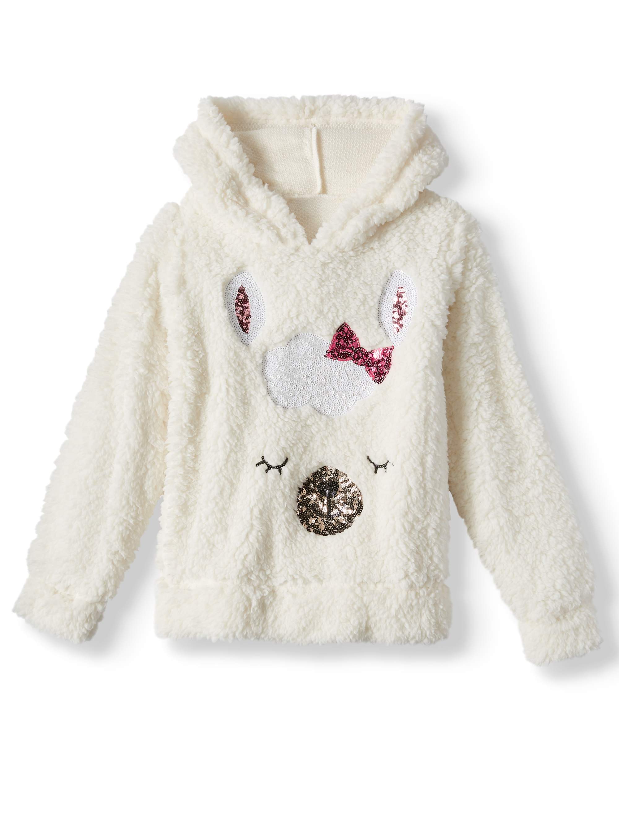 Miss Chievous Sequin Critter Plush Sherpa Hoodie (Little Girls & Big Girls) - image 1 of 3