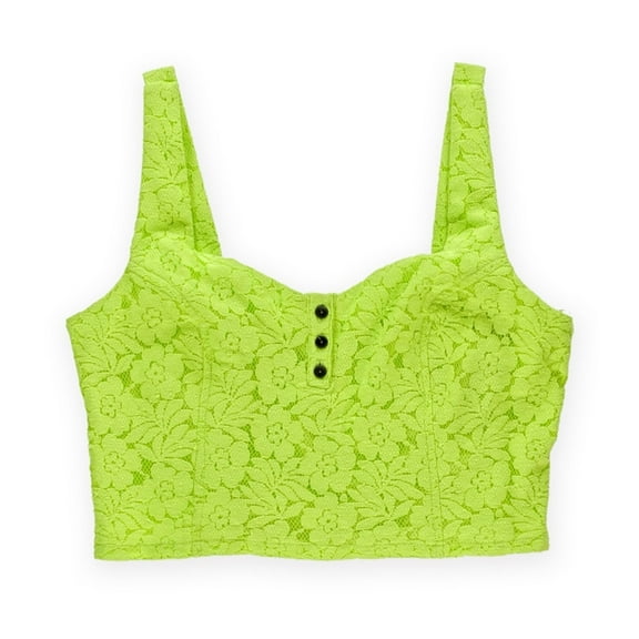 Miss Chievous Womens Lace Bustier Halter Top Shirt, Green, Juniors, Large