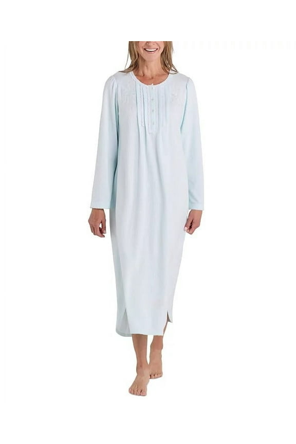 AQUA Women's Paisley-Print Lace-Trim Nightgown, US Large