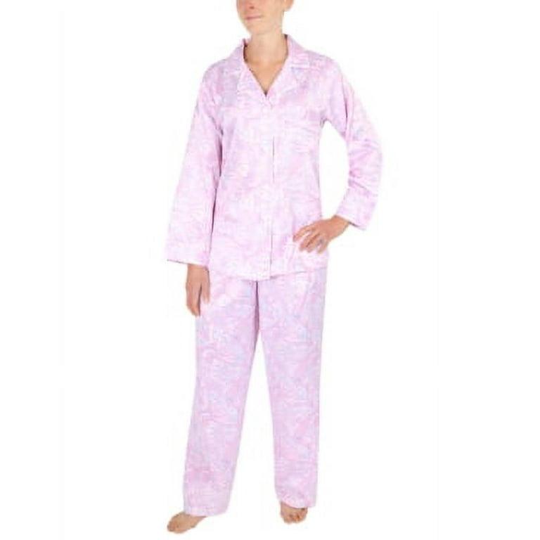 Miss Elaine Petite Cozy Brushed Back Satin Pajama Set Walmart